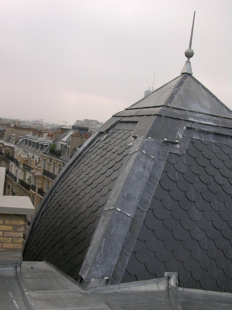 Chantier couverture en cours - echafaudage